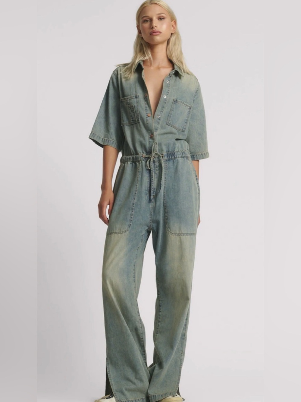 NWT Veronica denim jumpsuit One Teaspoon Free People medium coveralls denim